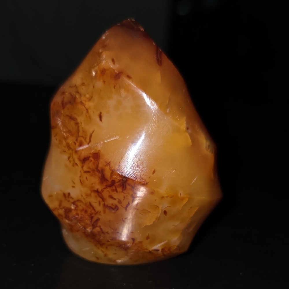 Carnelian Agate Flame Natural Stone Crystal Carving NEW